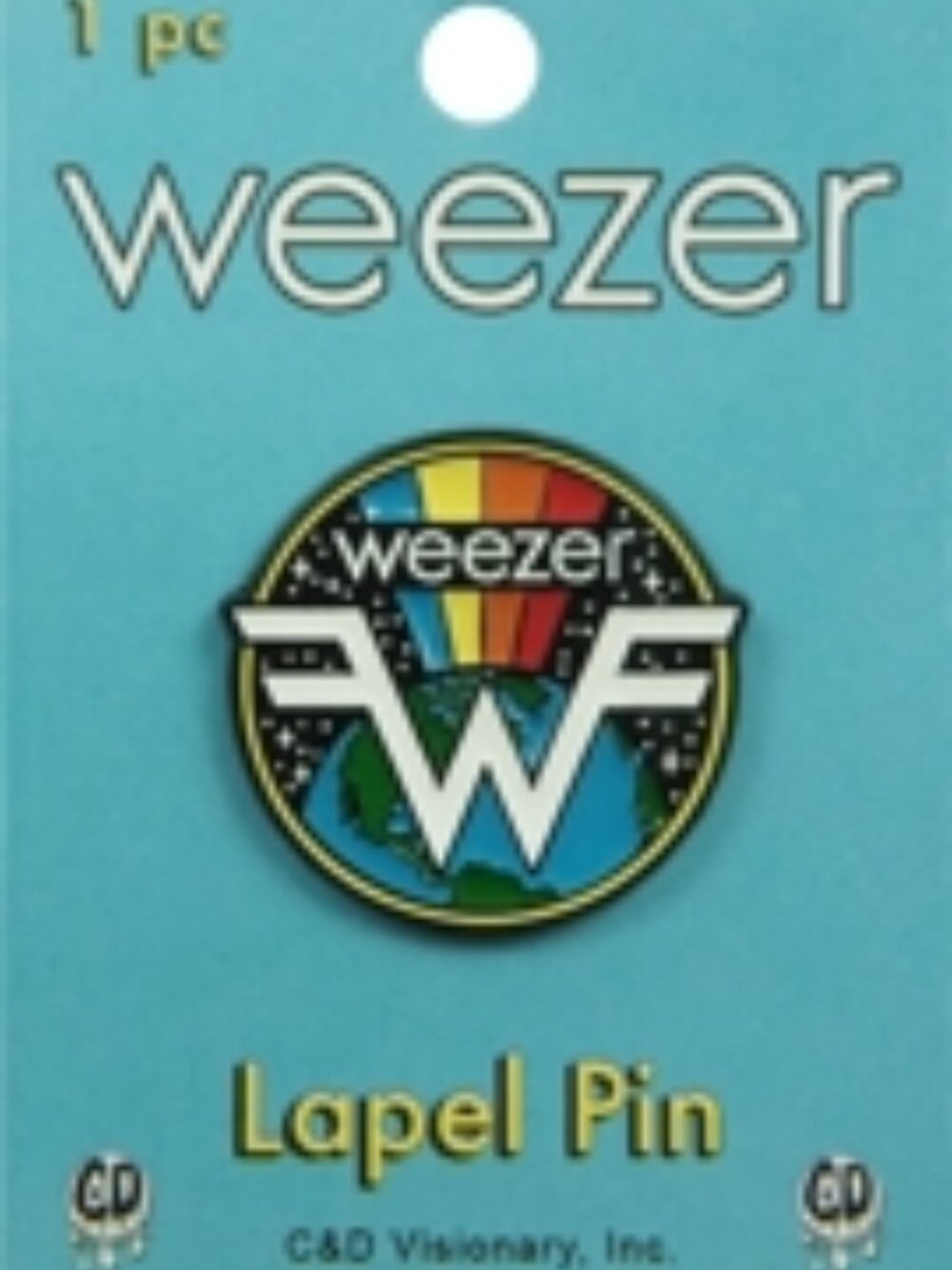 WEEZER	Globe and Rainbow Logo - Enamel Pin - Collectable Indie Rock Muisc Gift